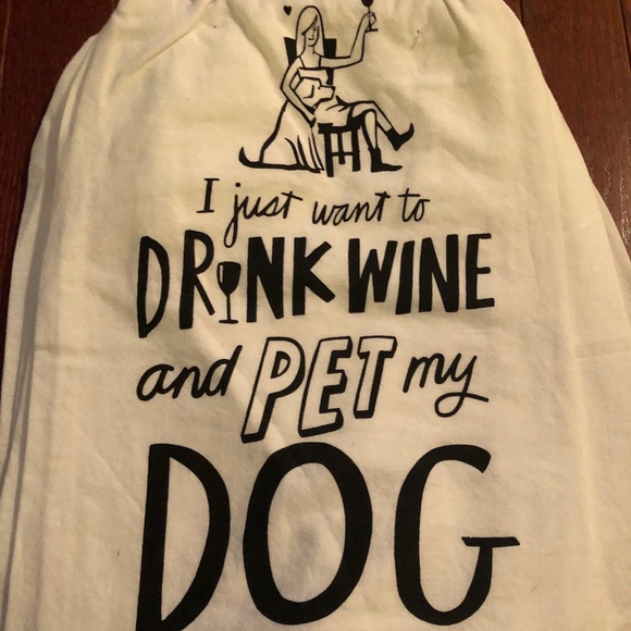 Primitives by Kathy Other - I just want to drink wine and pet my dog tea towel